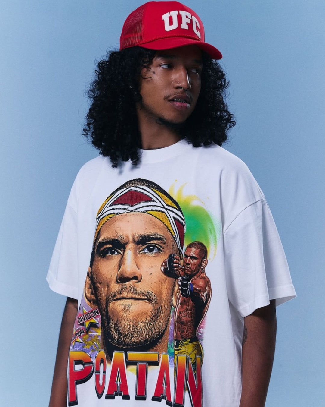UFC OFFICIAL COLLECTION "POATAN PORTRAIT" TEE WHITE חולצת אלכס פריירה - תמונה 4