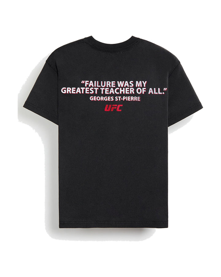 UFC OFFICIAL COLLECTION "RUSH" TEE WASHED BLACK חולצת ז'ורז' סן פייר