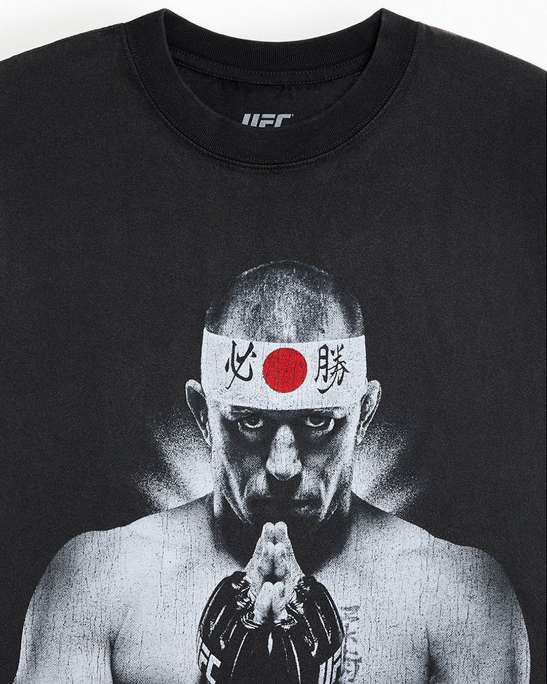 UFC OFFICIAL COLLECTION "RUSH" TEE WASHED BLACK חולצת ז'ורז' סן פייר