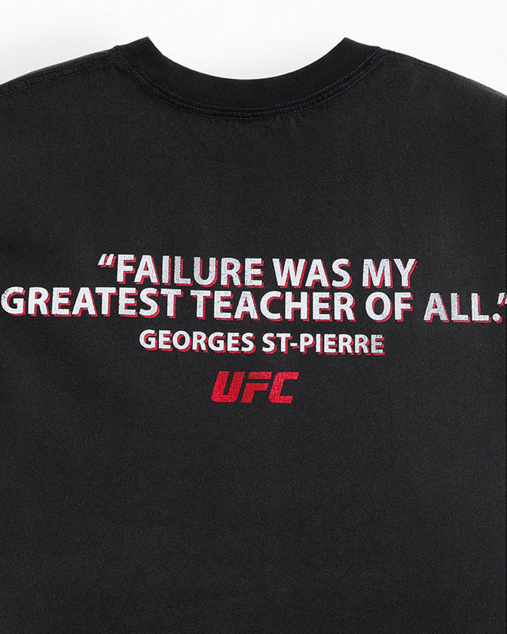 UFC OFFICIAL COLLECTION "RUSH" TEE WASHED BLACK חולצת ז'ורז' סן פייר