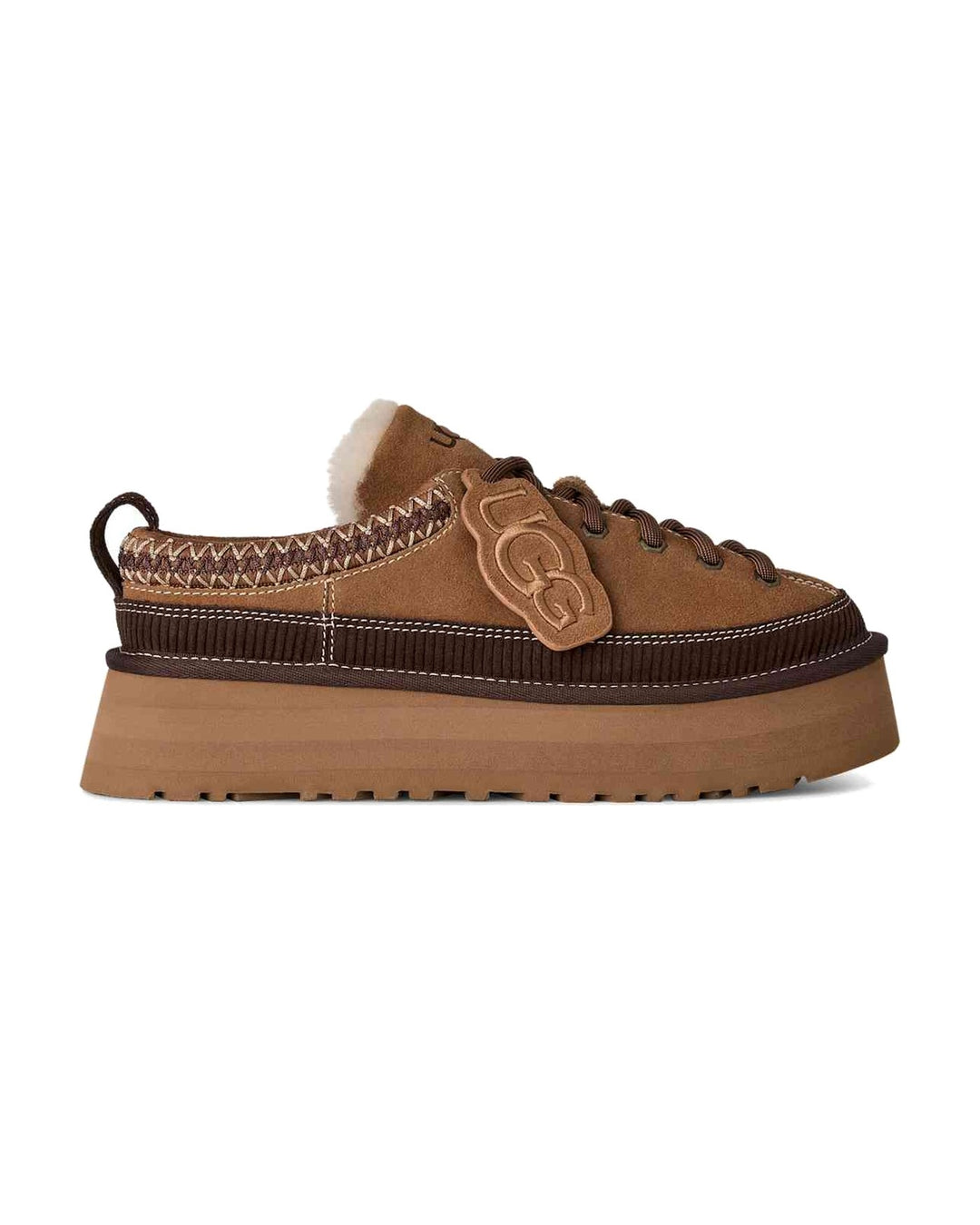 UGG WOMEN'S HERITAGE LACE-UP SLIPPER CHESTNUT