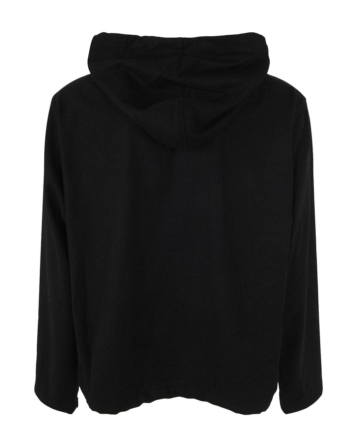 Y-3 MEN'S FLANNEL HOODED JACKET BLACK - ז׳קט פלנל עם כובע Y-3 שחור לגברים - תמונה 2