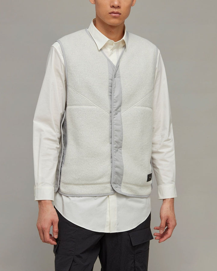 Y-3 UNISEX FLEECE VEST CORE WHITE - וסט פליס Y-3 לבן שבור יוניסקס - תמונה 2