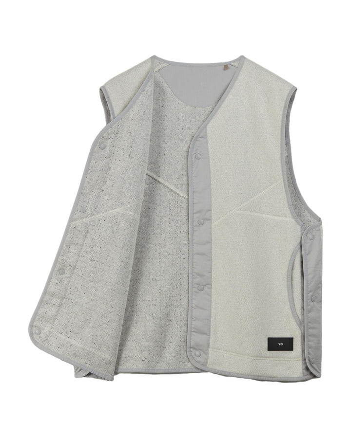 Y-3 UNISEX FLEECE VEST CORE WHITE - וסט פליס Y-3 לבן שבור יוניסקס - תמונה 1