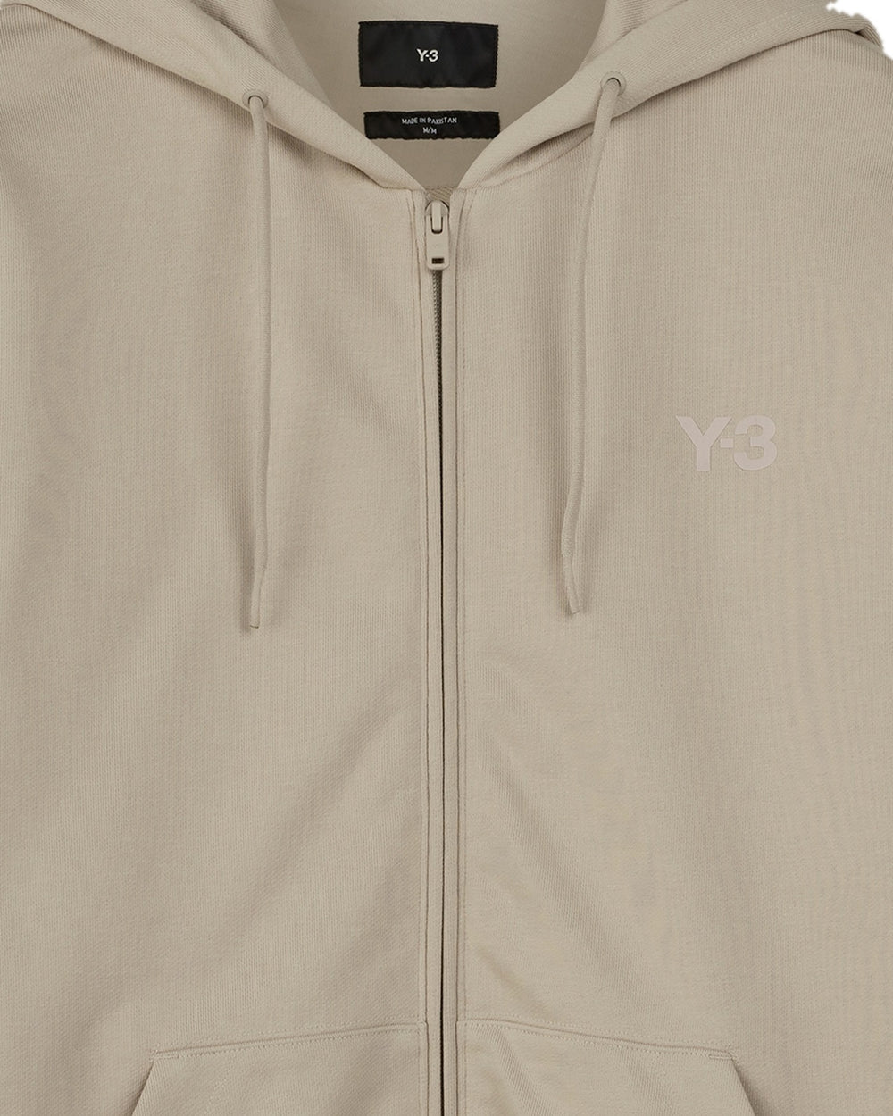 Y-3 MEN'S FRENCH TERRY ZIP HOODIE CLAY BROWN - קפוצ׳ון רוכסן Y-3 בז׳ לגברים - תמונה 2