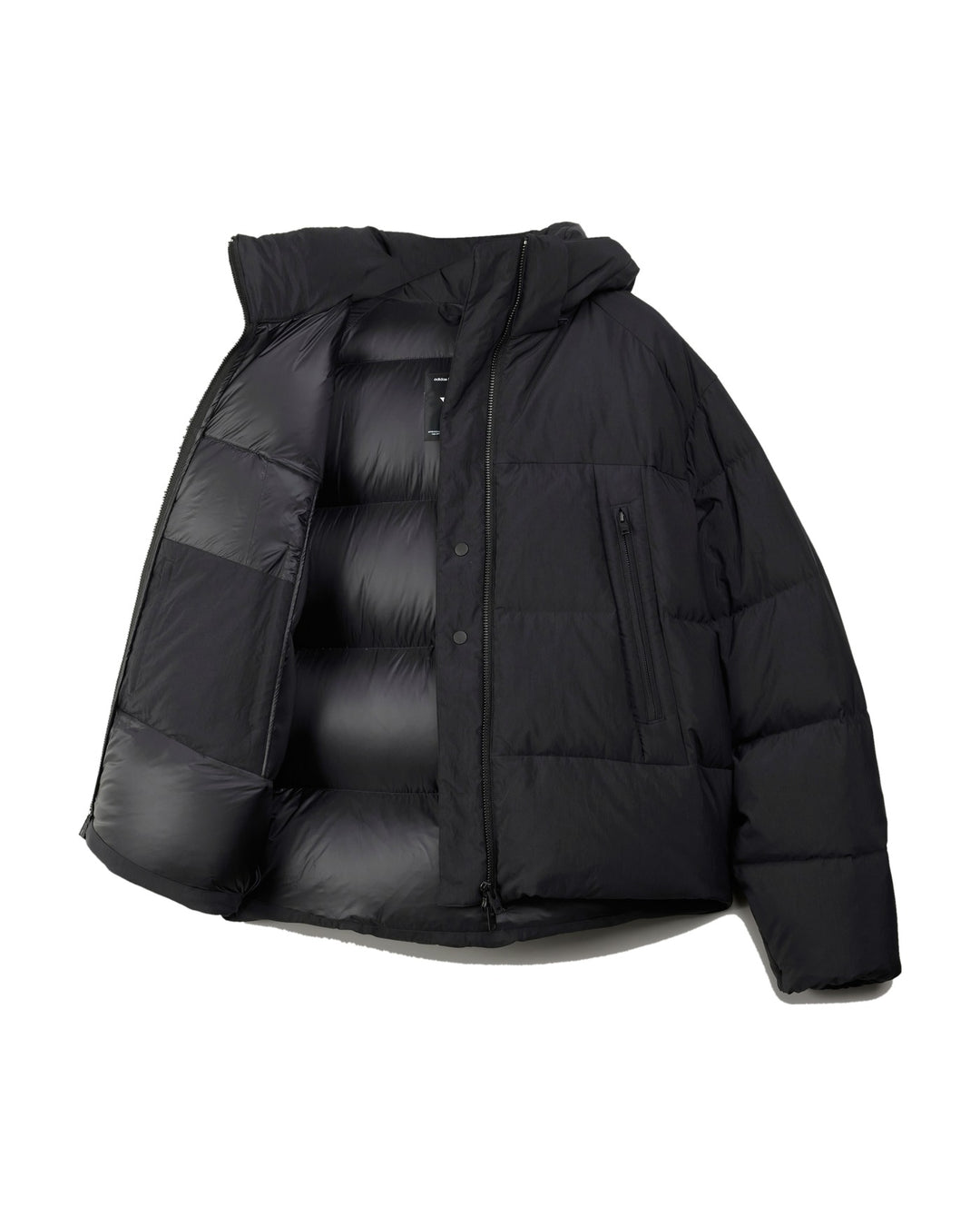 Y-3 MEN'S HOODED PUFFER JACKET BLACK - מעיל פוך עם כובע Y-3 שחור לגברים - תמונה 1