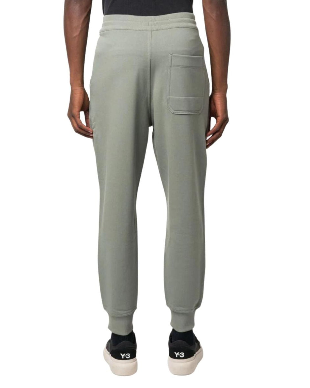 Y-3 MEN'S ORGANIC COTTON TERRY CUFFED PANTS STONE GREEN - מכנס טרנינג Y-3 ירוק אבן לגברים - תמונה 4