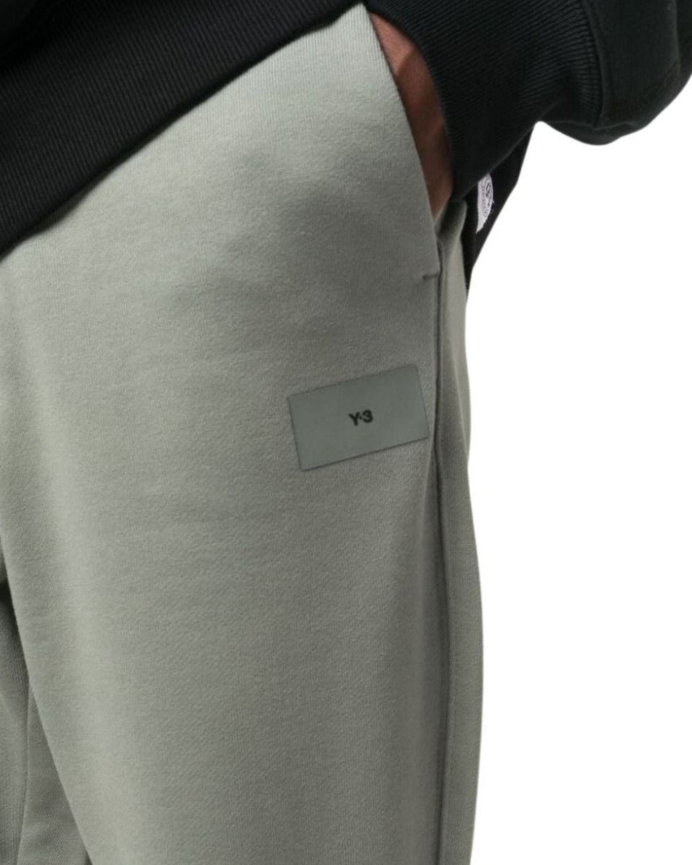 Y-3 MEN'S ORGANIC COTTON TERRY CUFFED PANTS STONE GREEN - מכנס טרנינג Y-3 ירוק אבן לגברים - תמונה 2