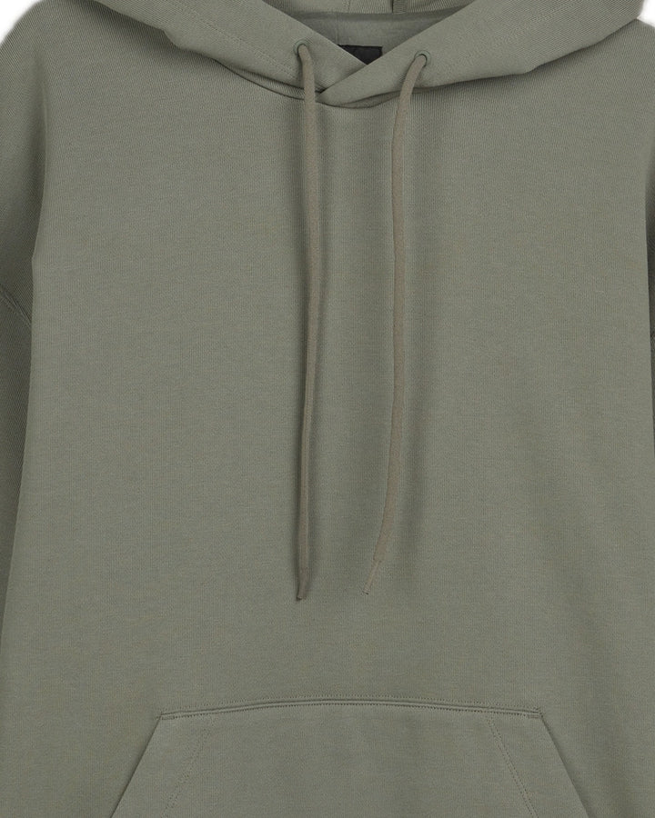 Y-3 UNISEX ORGANIC COTTON TERRY HOODIE STONE GREEN - קפוצ׳ון Y-3 ירוק אבן יוניסקס - תמונה 2