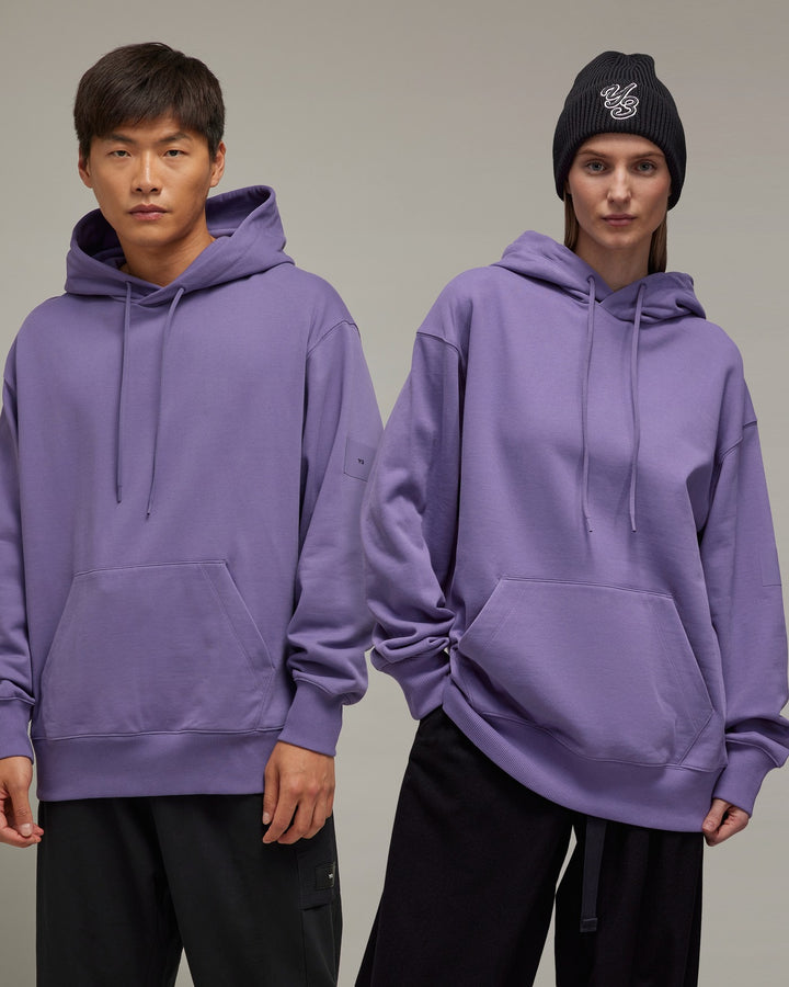 Y-3 UNISEX ORGANIC COTTON TERRY HOODIE TECH PURPLE - קפוצ׳ון Y-3 סגול יוניסקס - תמונה 3